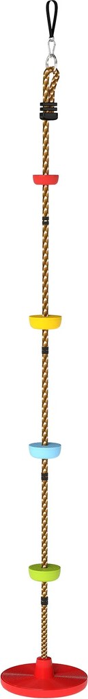 AIYAPLAY Ninja Line gyerek slackline készlet hinta és platformokkal, kültéri játék 3–8 éveseknek – piros | Aosom