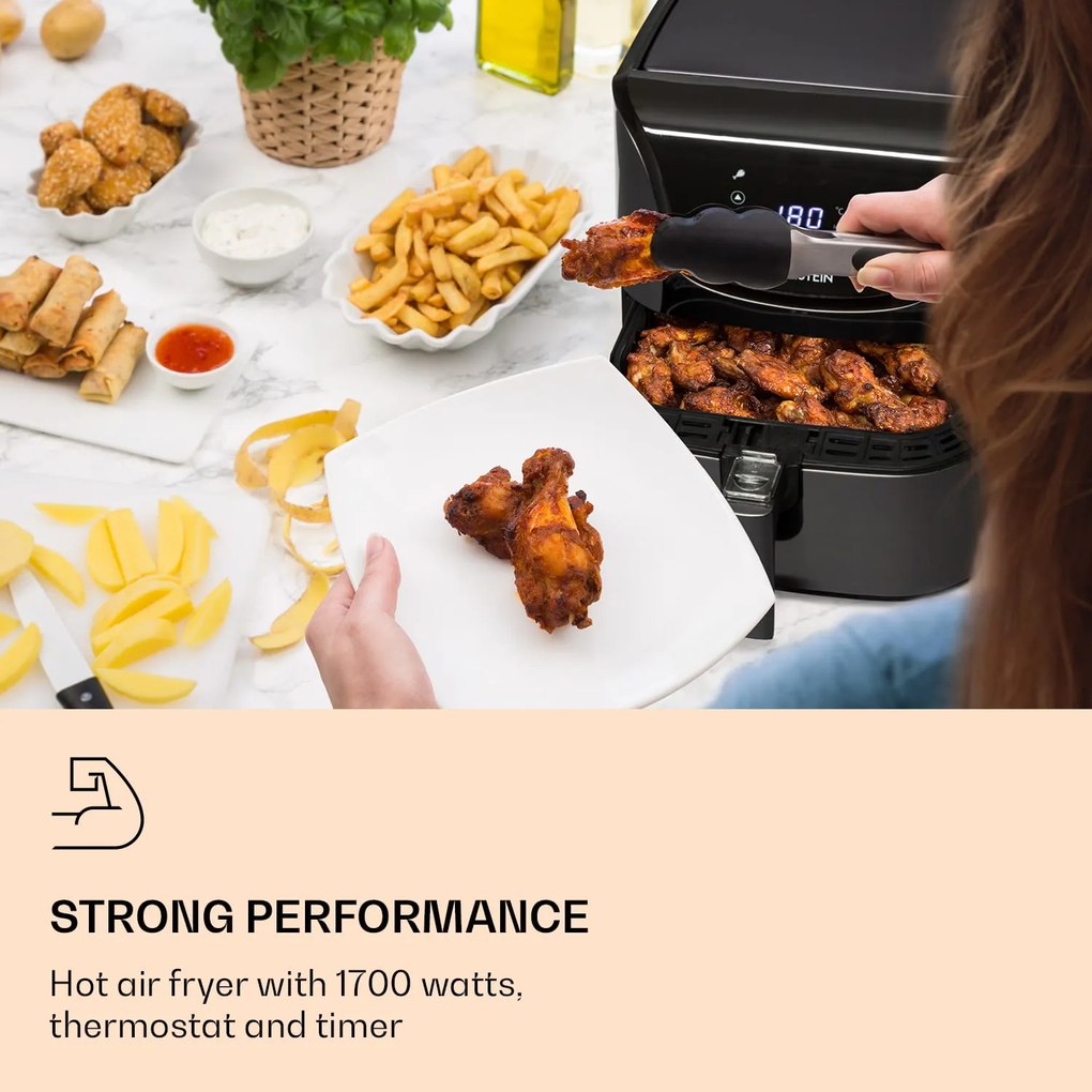 AeroVital Deluxe, forrólevegős fritőz, 1700 W, 5,4 l, rozsdamentes acél