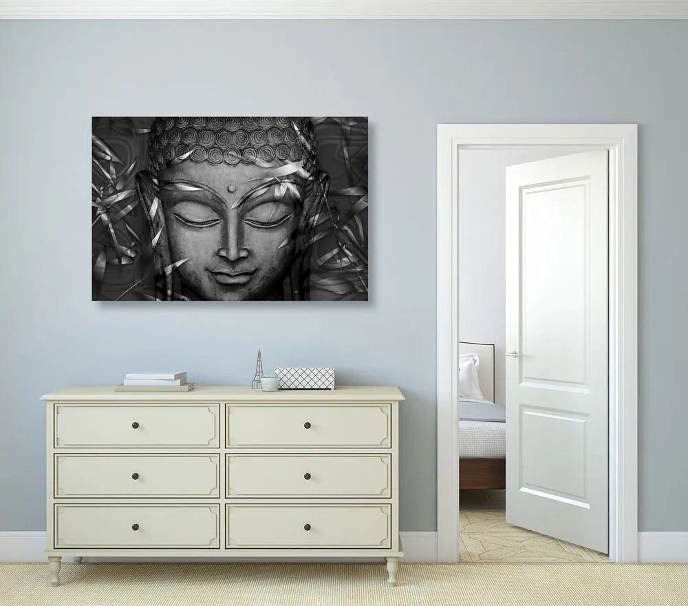Kép mosolygó Buddha fekete-fehér kivitelben
