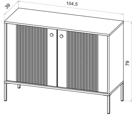 Komód LUE zöld/fekete