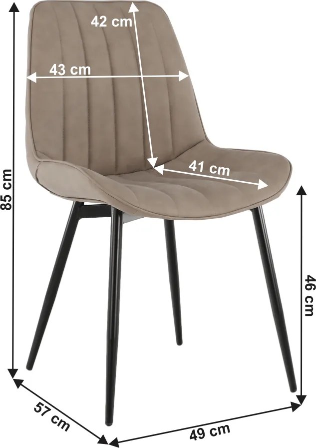 Szék, ekobőr szürkésbarna taupe/fekete, HAZAL