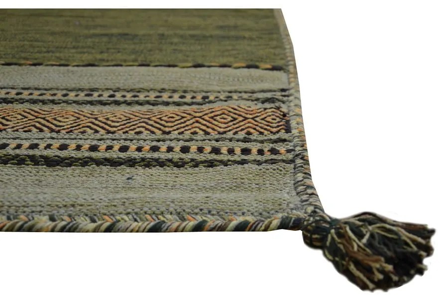 Antique Kilim zöld-barna pamut szőnyeg, 120 x 180 cm - Floorita