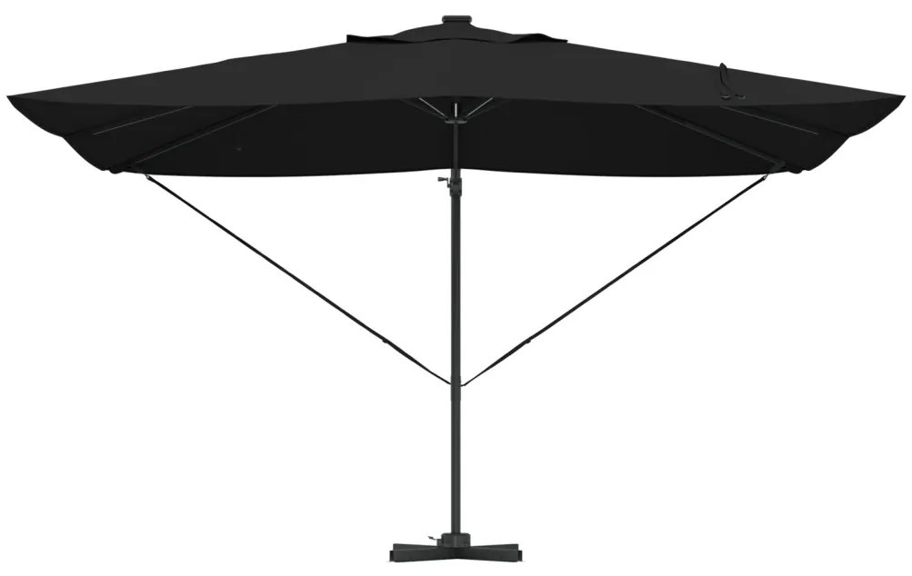 Konzolos Roma Napernyő LEDs Fekete 352x251x265 cm Alumínium