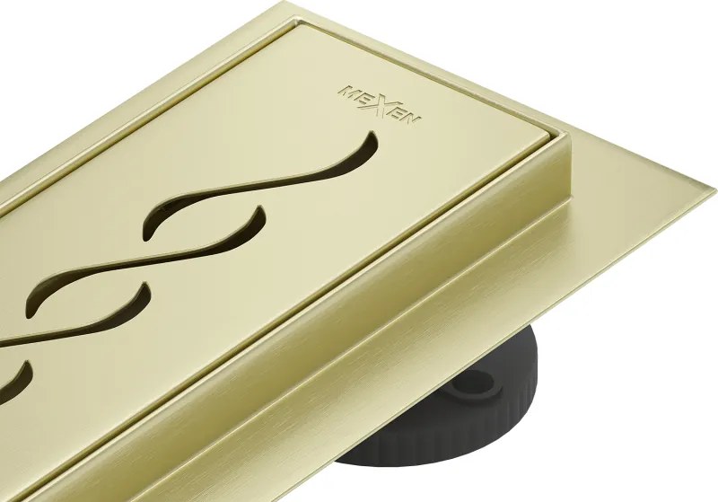 Mexen Flat 360° M18 forgó vonalmenti lefolyó 60 cm, arany kefe hatású - 1A23060-40