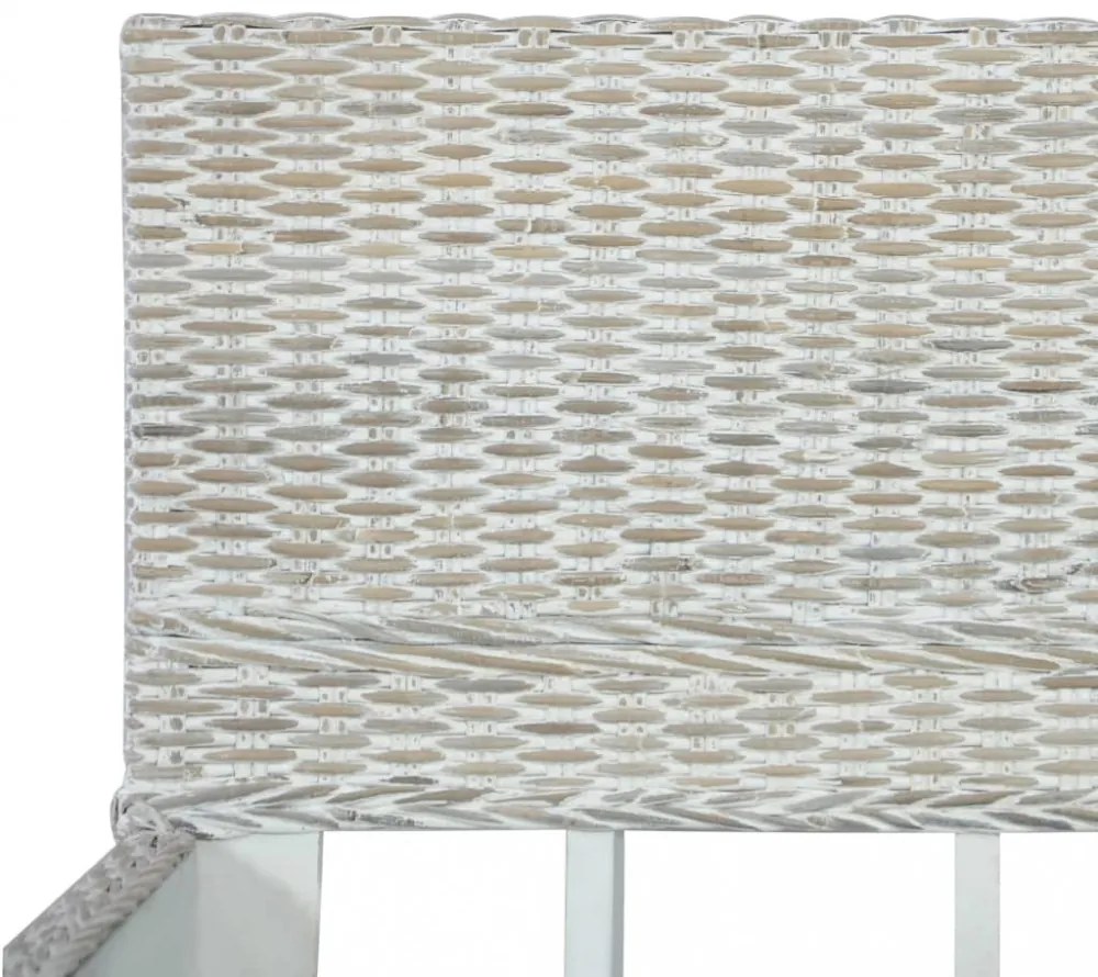 szürke természetes rattan ágykeret 140 x 200 cm