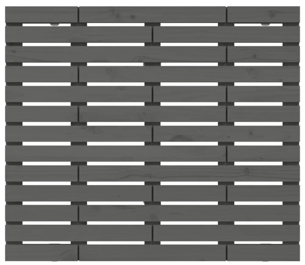 szürke tömör fenyőfa fali fejtámla 126 x 3 x 91,5 cm