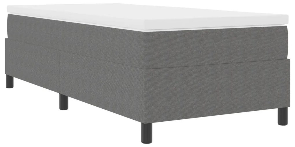 Box Spring Ágy Matraccal Világosszürke 80x200 cm Kordbársony