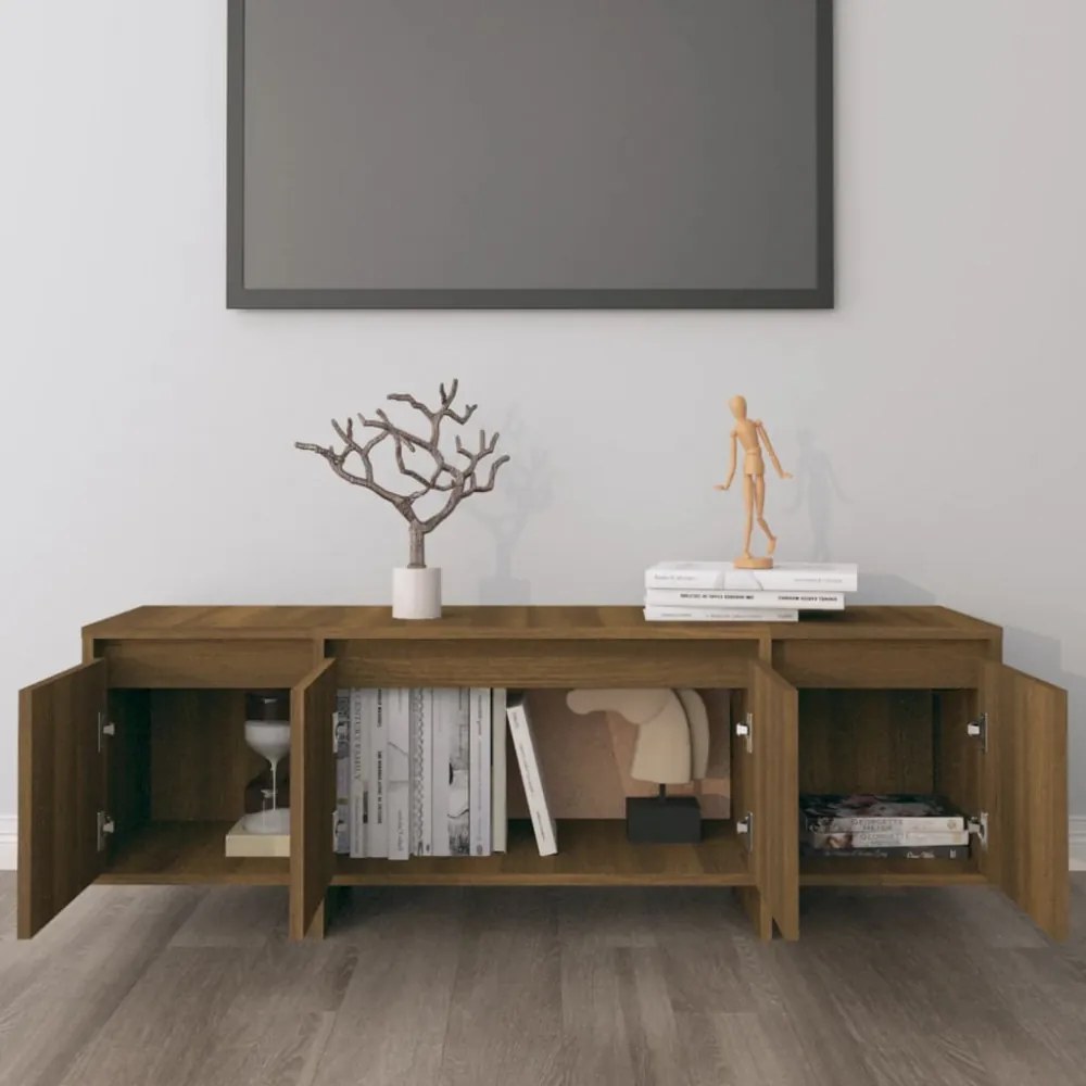 barna tölgyszínű szerelt fa TV-szekrény 120x30x40,5 cm