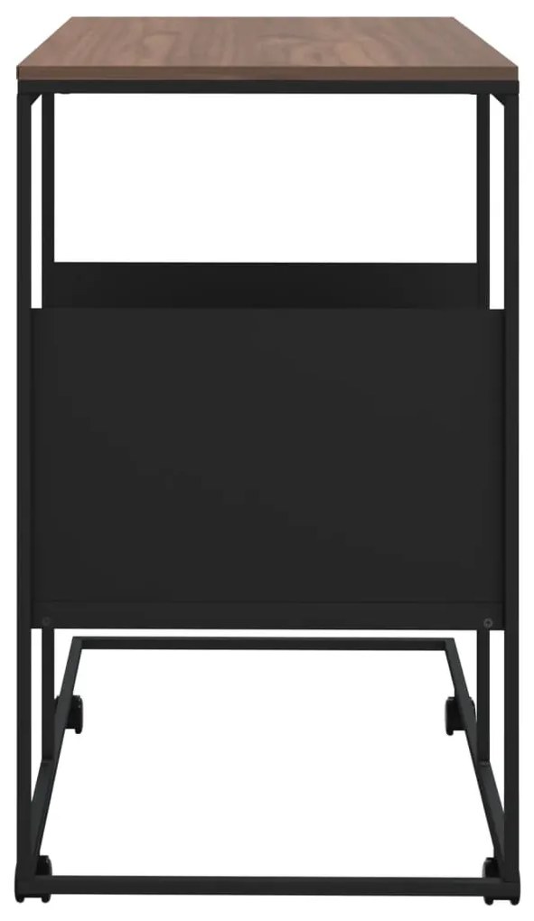 Fekete szerelt fa kisasztal kerekekkel 55x36x63,5 cm
