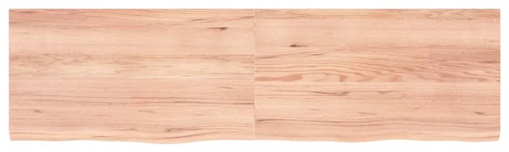 világosbarna kezelt tömör tölgyfa fali polc 180 x 50 x (2-4) cm