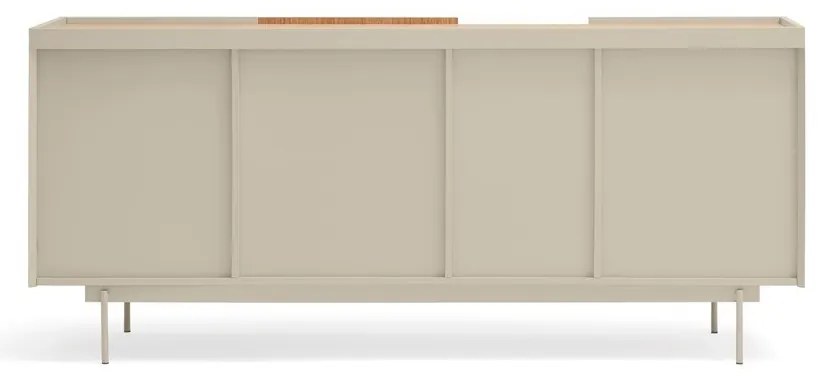 Bézs-natúr színű alacsony komód tölgyfa dekorral 180x78 cm Otto – Teulat