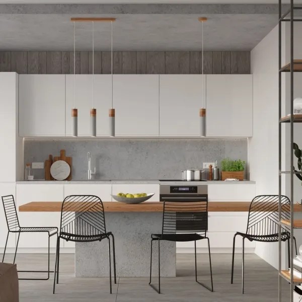 Sollux SL.0966 - Csillár zsinóron ZANE 2xGU10/40W/230V beton/fa