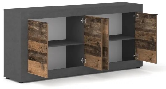 RUNEA komód sötétbarna/antracit