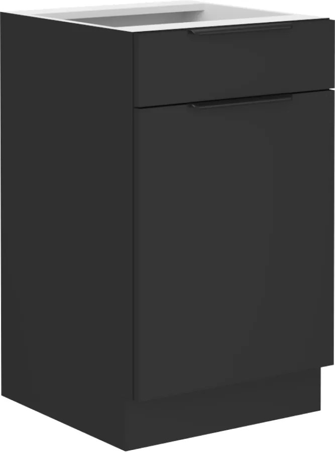 Alsó szekrény, fekete, SIBER 50 D 1F 1S BB