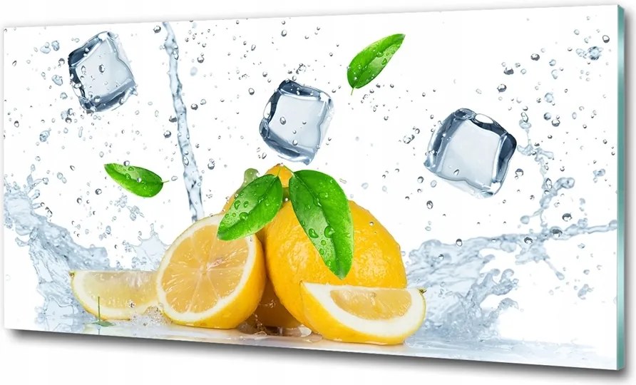 Fotó kép edzett üveg lime és víz 125x50