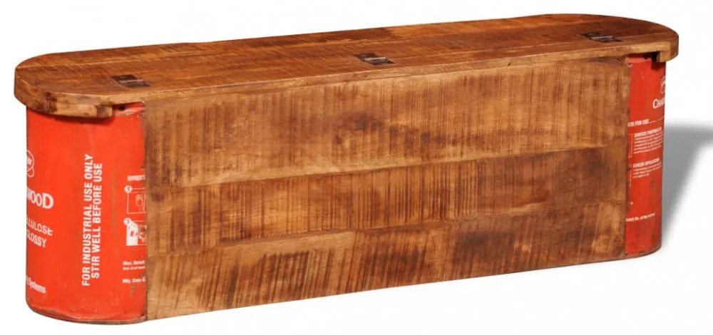 Antikolt hatású tömör fa tárolórekeszes pad