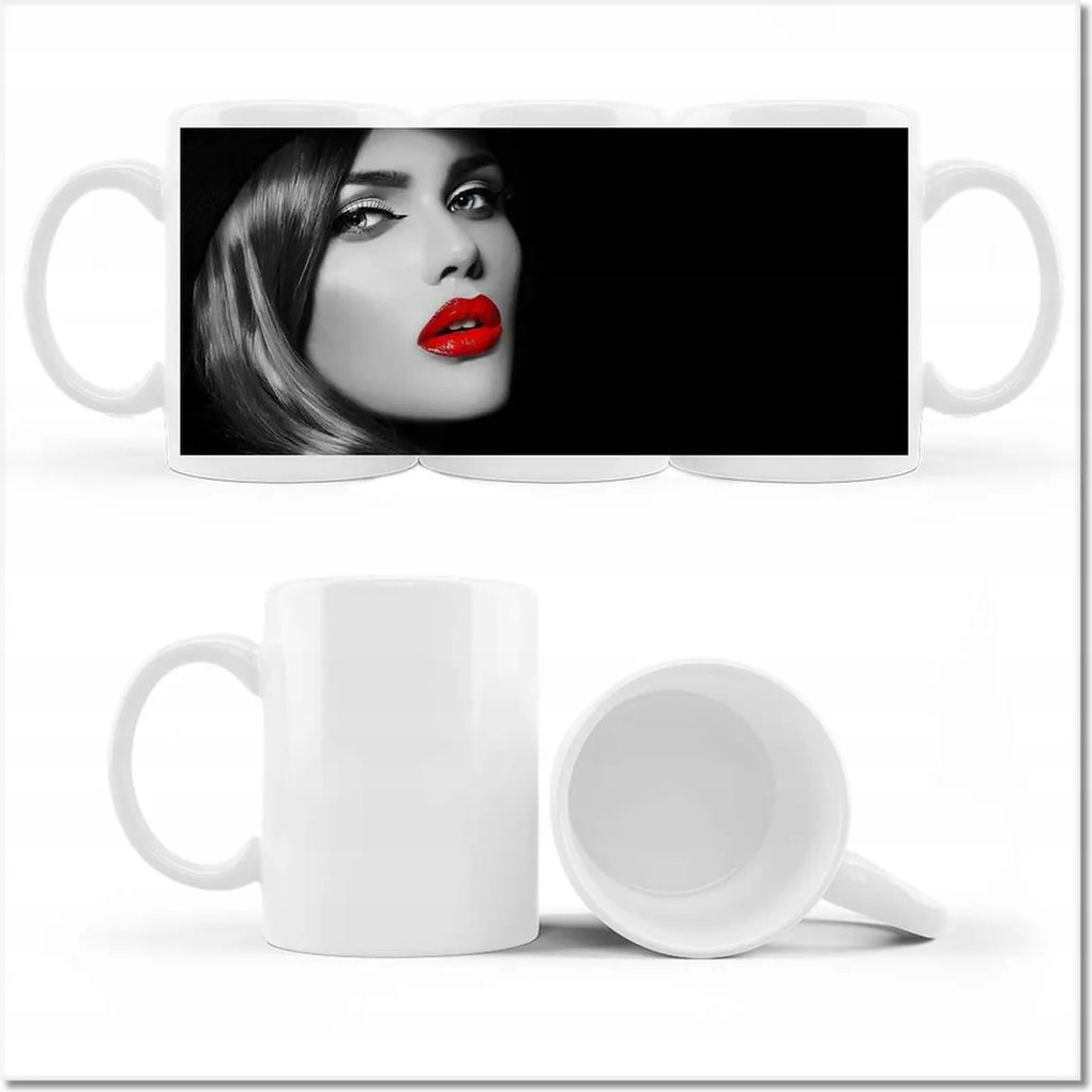 Fényképes bögre Csábító piros ajkak