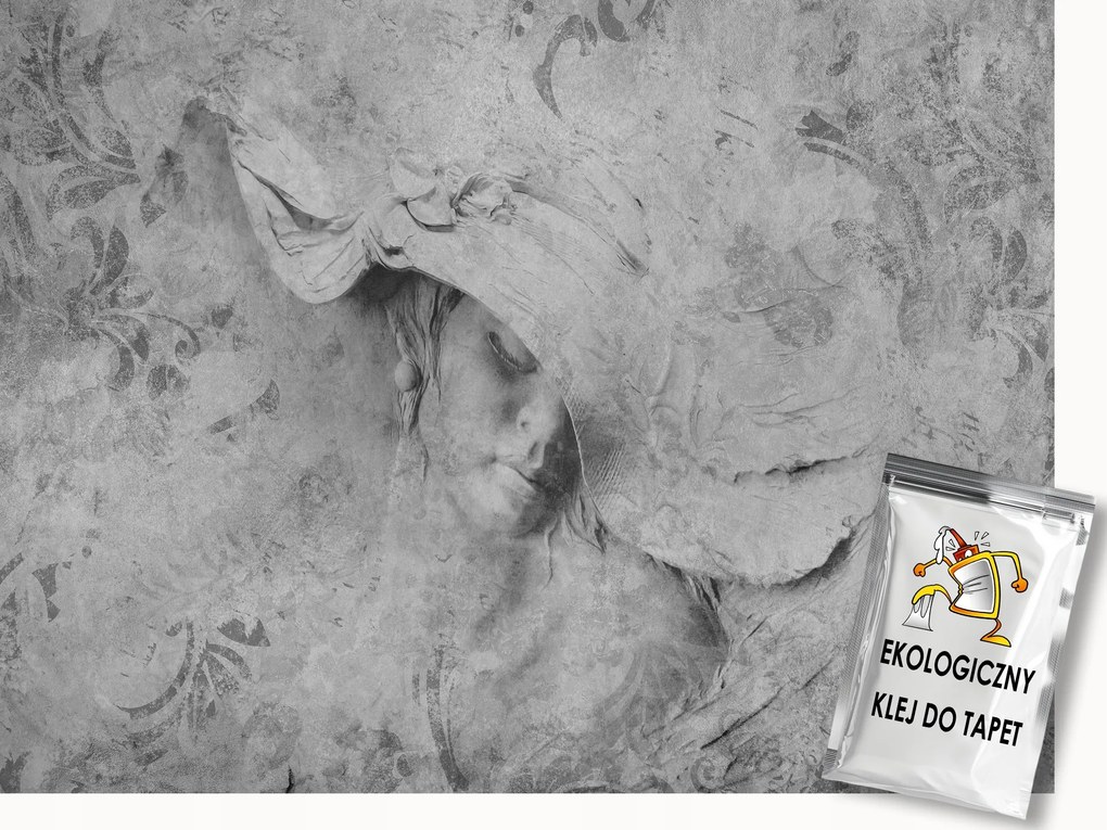 Fotótapéta Flizelina Szürke Beton Utánzat Nő Portré 150x105 ragasztó