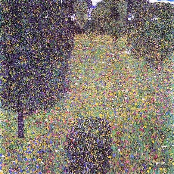 Gustav Klimt - Meadow in Flower üvegkép, falikép