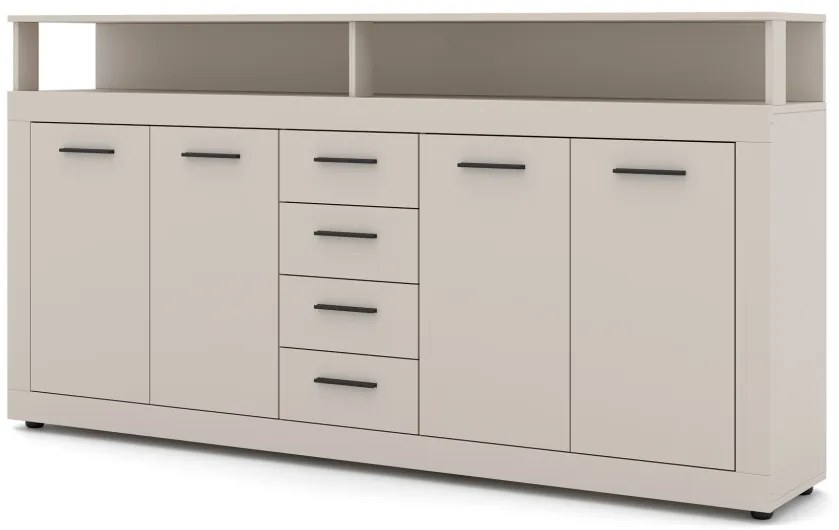 Komód 4 ajtóval és 4 fiókkal kasmír színben – XXL LUNA