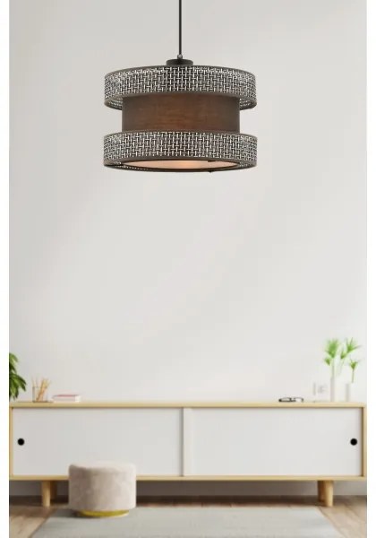 Zsinóros csillár HALO 1xE27/60W/230V barna/szürke