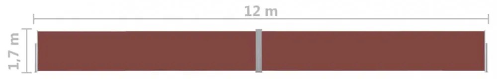 barna kihúzható oldalsó terasz-napellenző 170 x 1200 cm