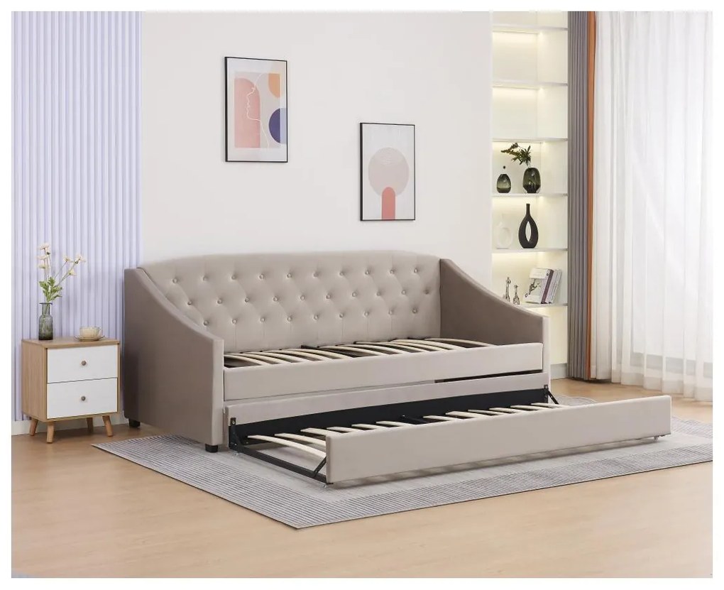 Széthúzható ágy 90 cm Asesorar (barnaszürke) . 1116213