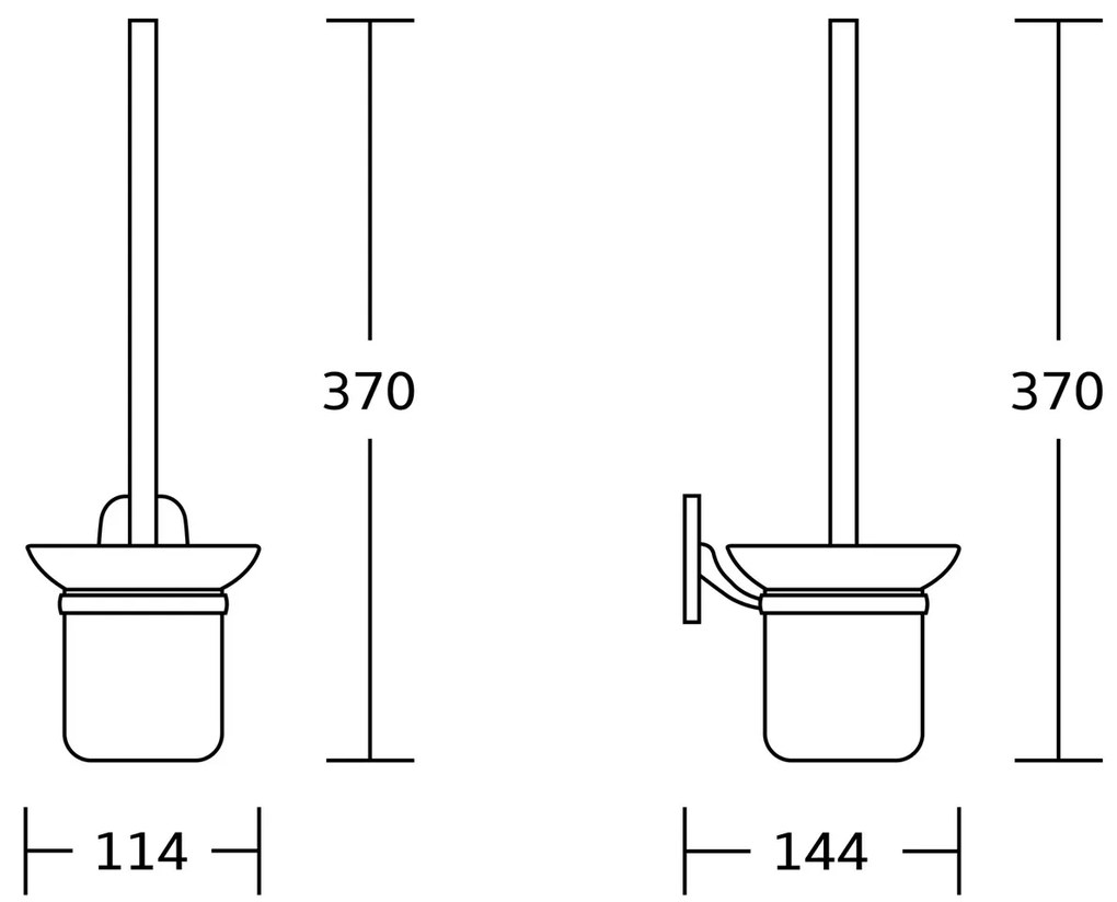 AQUALINE RB108 Rumba WC kefe, tejüveg