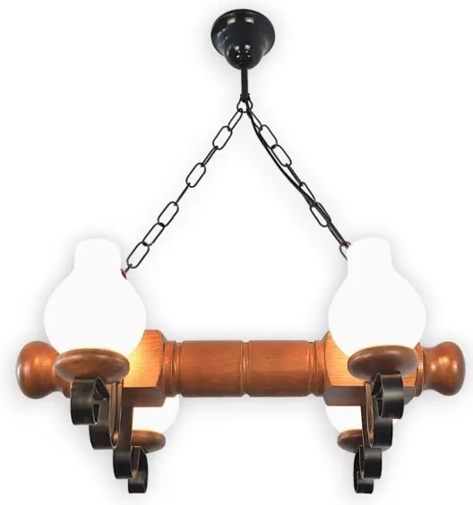 Brilagi - Csillár láncon RUSTIC 4xE14/40W/230V bükkfa/dió