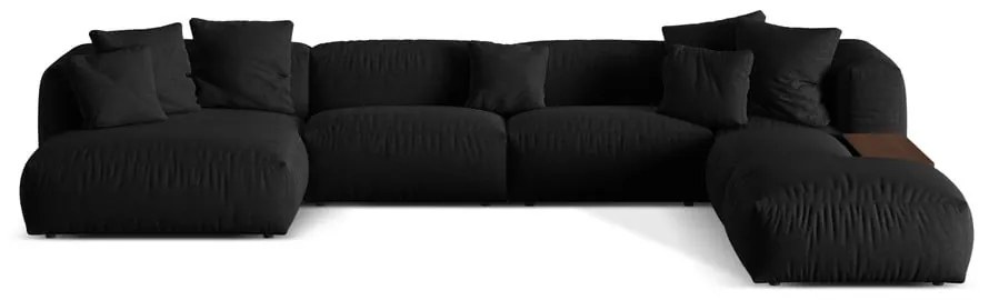 Fekete moduláris sarokkanapé (jobb oldali-U alakú) Martina – Micadoni Home
