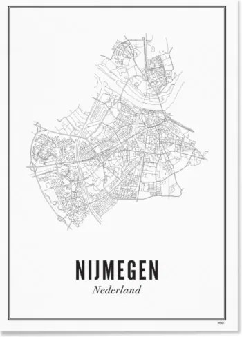 Nijmegen Poszter Várostérkép 50x70 cm keret nélkül Wijck