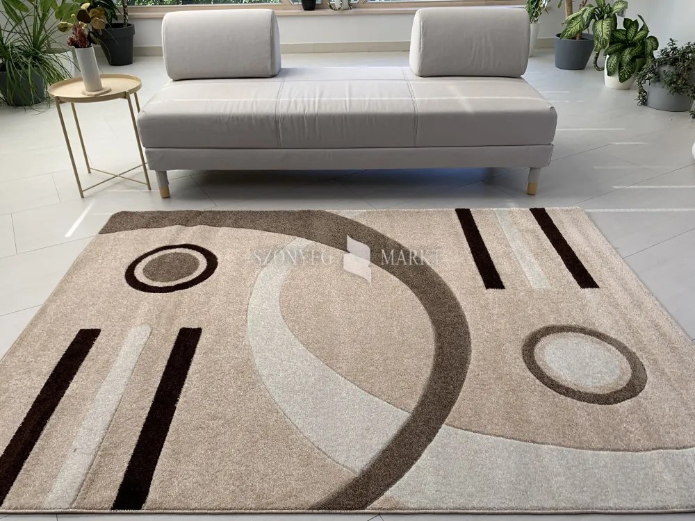 Comfort 4801 bézs modern szőnyeg 80 cm-es szett