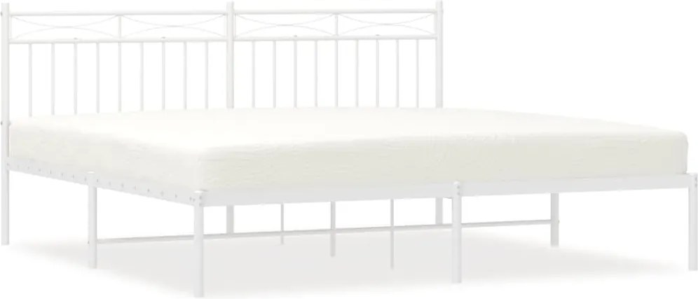 vidaXL fehér fém ágykeret fejtámlával 183 x 213 cm
