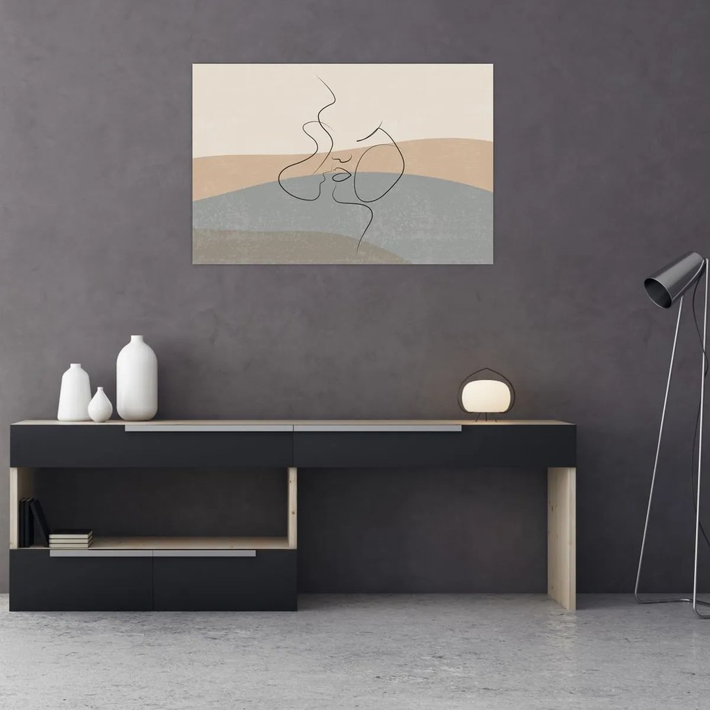 Kép - Line art csók (90x60 cm)