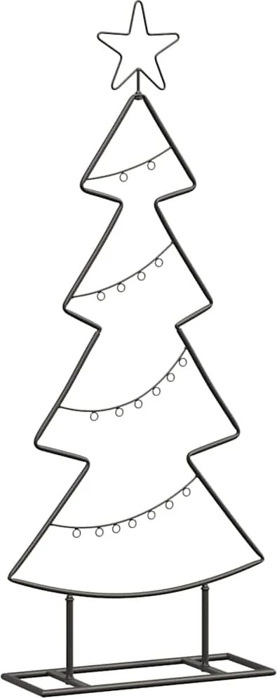 vidaXL Fém karácsonyfa állvánnyal Fekete 90,5 cm Acél