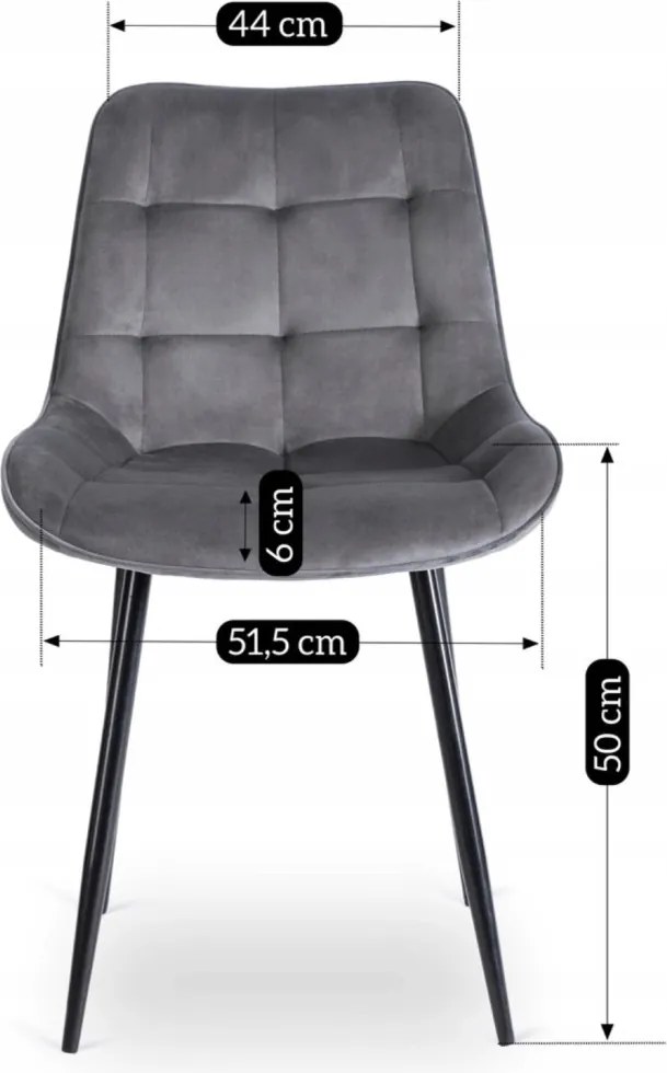 CHRIS szék szürke bársony