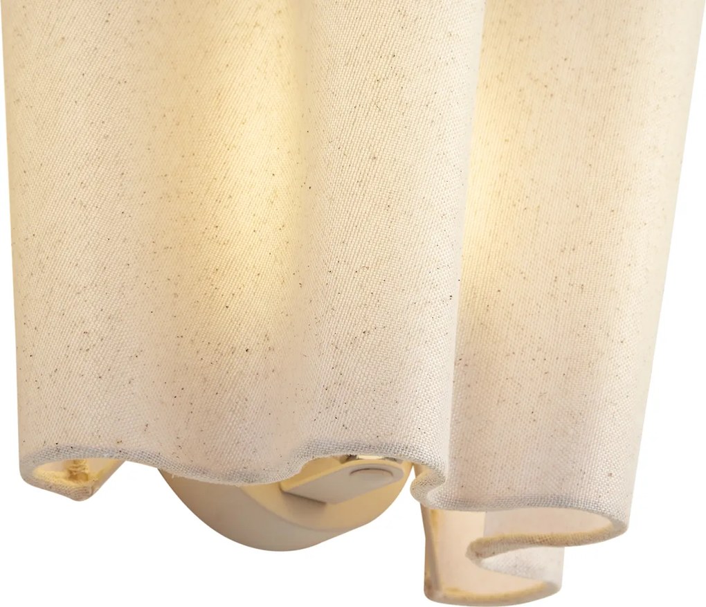 Japandi fali lámpa bézs vászonnal 20 cm - Oyster