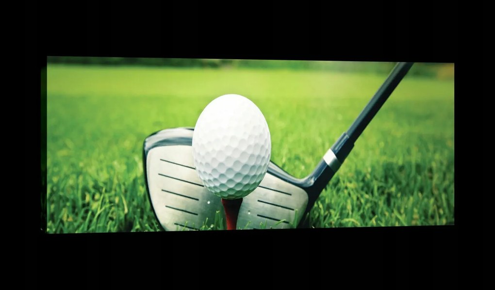 Vászonkép 145x45 Golf labda bot tee fű zöld golfpálya nyár nap