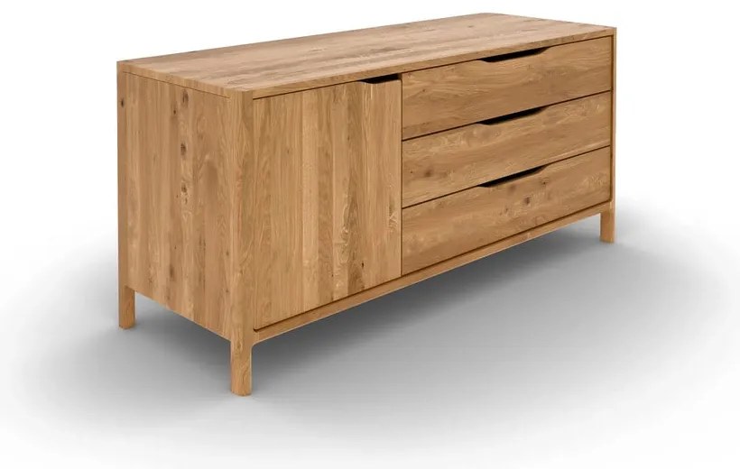 Natúr színű tölgyfa alacsony komód 140x64 cm Twig – The Beds