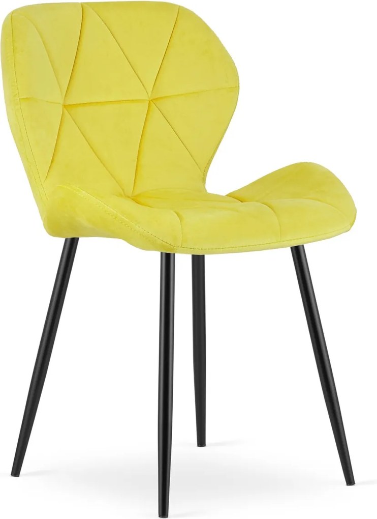 Étkezőszék MANGO VELVET fekete lábakkal, sárga