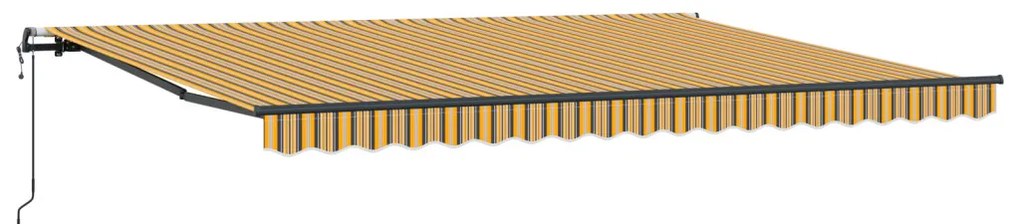 Automatikus behúzható napellenző, multicolor csíkos, 450x300 cm