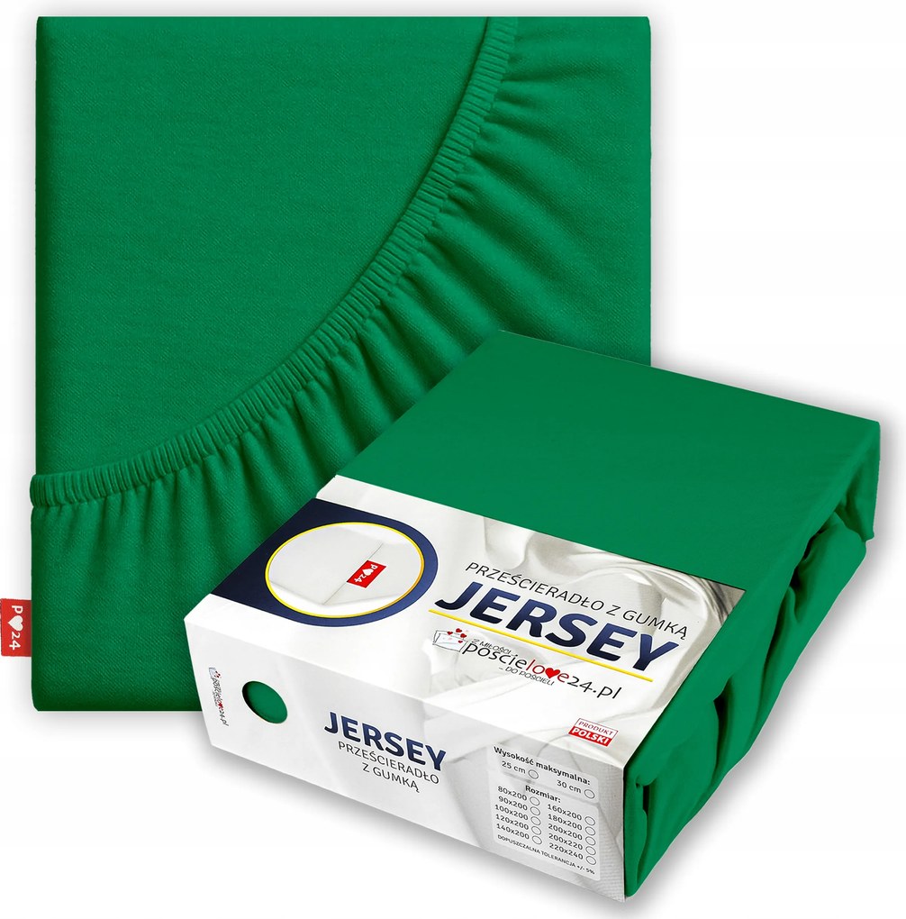 Jersey lepedő 220x240 gumis vastag pamut oldal 30 üveg zöld
