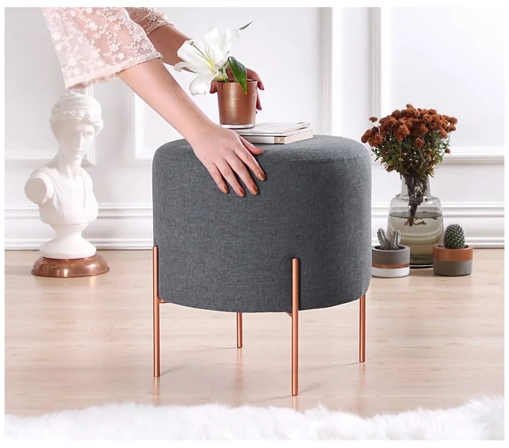 Sötétszürke puff Copper – Artie