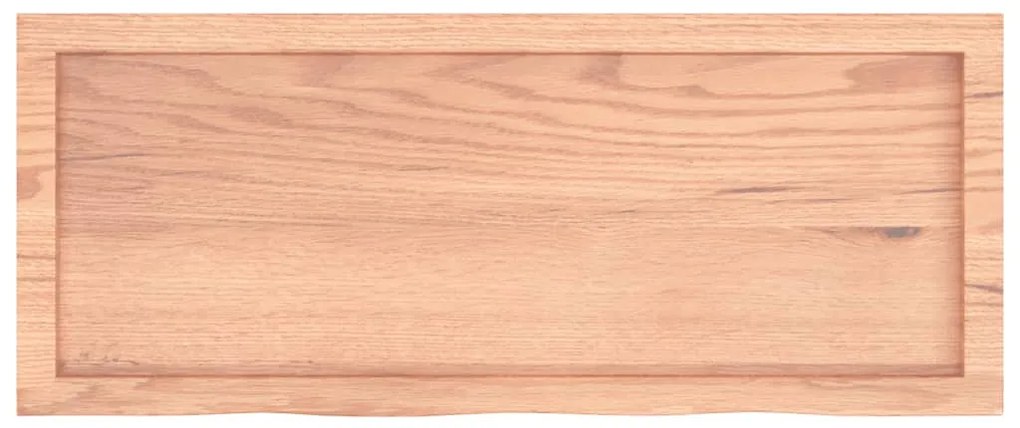 világosbarna kezelt tömör fa fürdőszobai pult 100x40x(2-6) cm