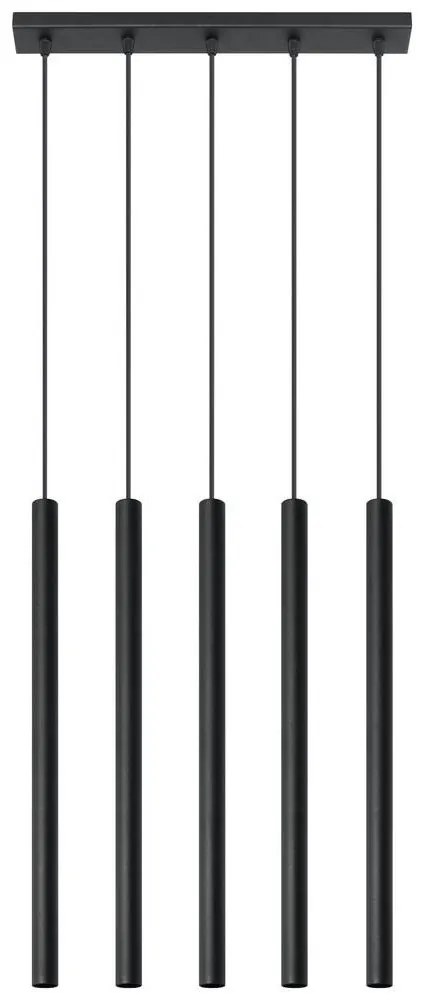 Sollux Sollux SL.0472 - Csillár zsinóron PASTELO 5 5xG9/8W/230V fekete SLX0273