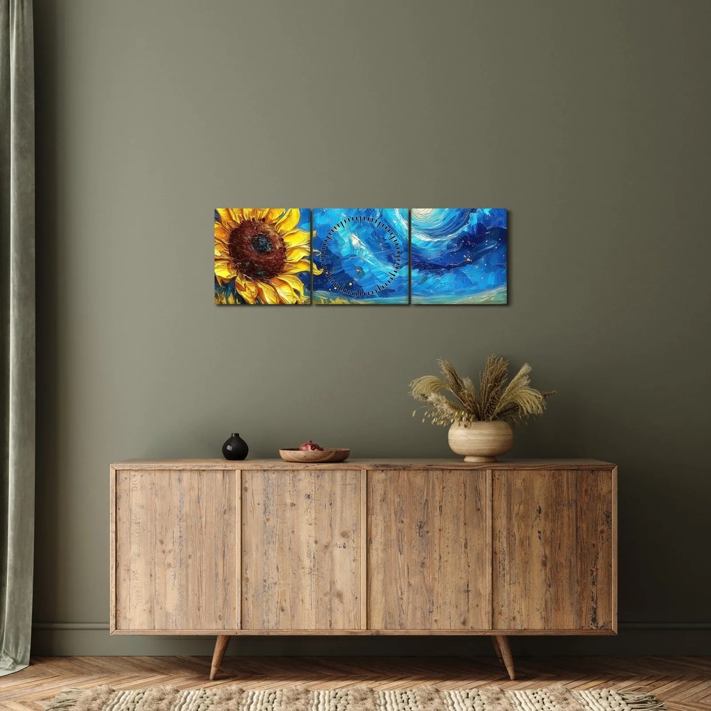 Kép - Festés napraforgó (órával) (90x30 cm)