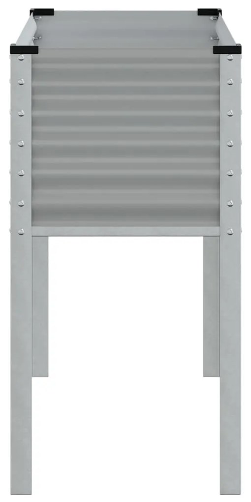 szürke acél kerti növénytartó 100 x 45 x 90 cm