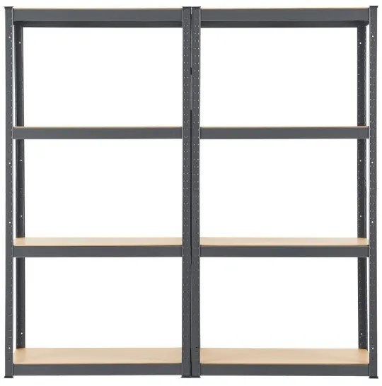 Juskys 2 db 160x90x40 cm-es polcból álló készlet - ezüst színű