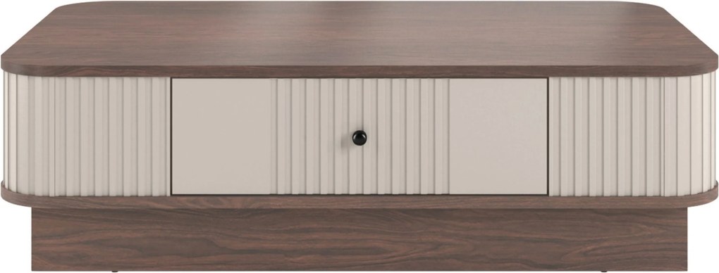 Vesper dohányzóasztal 103x60 cm fiókkal - kasmír / dió / fekete fogantyú