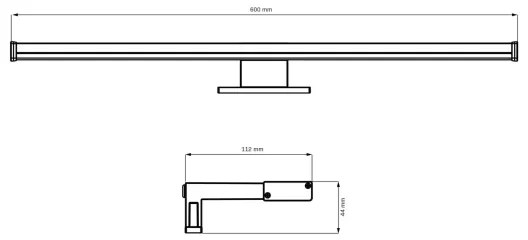 LED Fürdőszobai tükörmegvilágítás ELBA LED/12W/230V 4000K 60 cm IP44 fekete